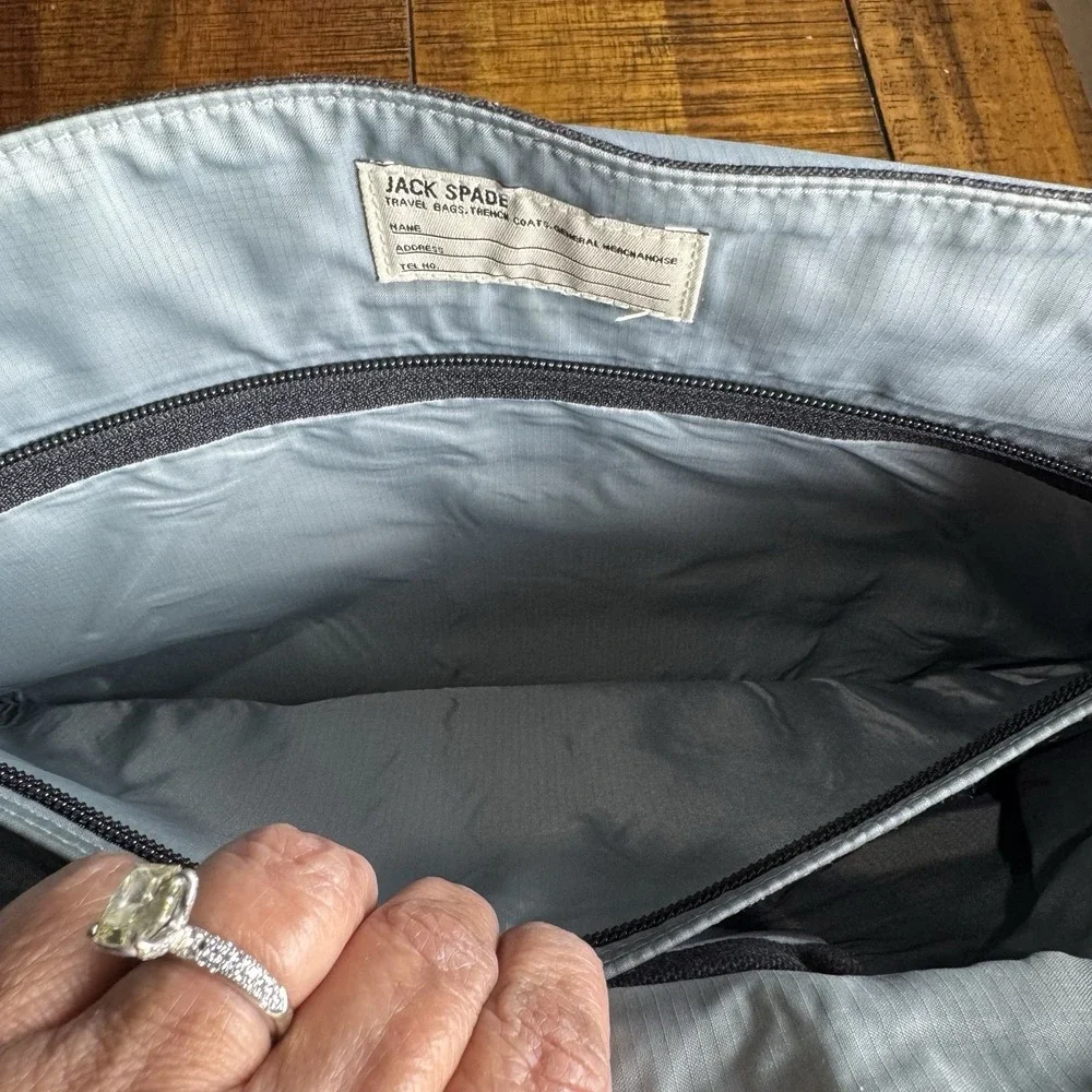 Jack Spade Greene St Messenger Bag Black Canvas Laptop Commuter Bag EUC‎